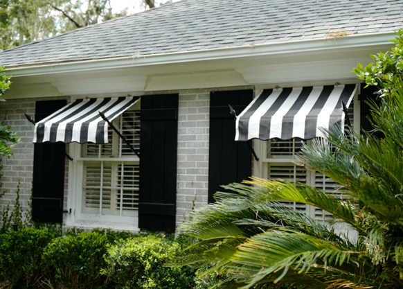 Energy efficient window treatments, Awnings on a home