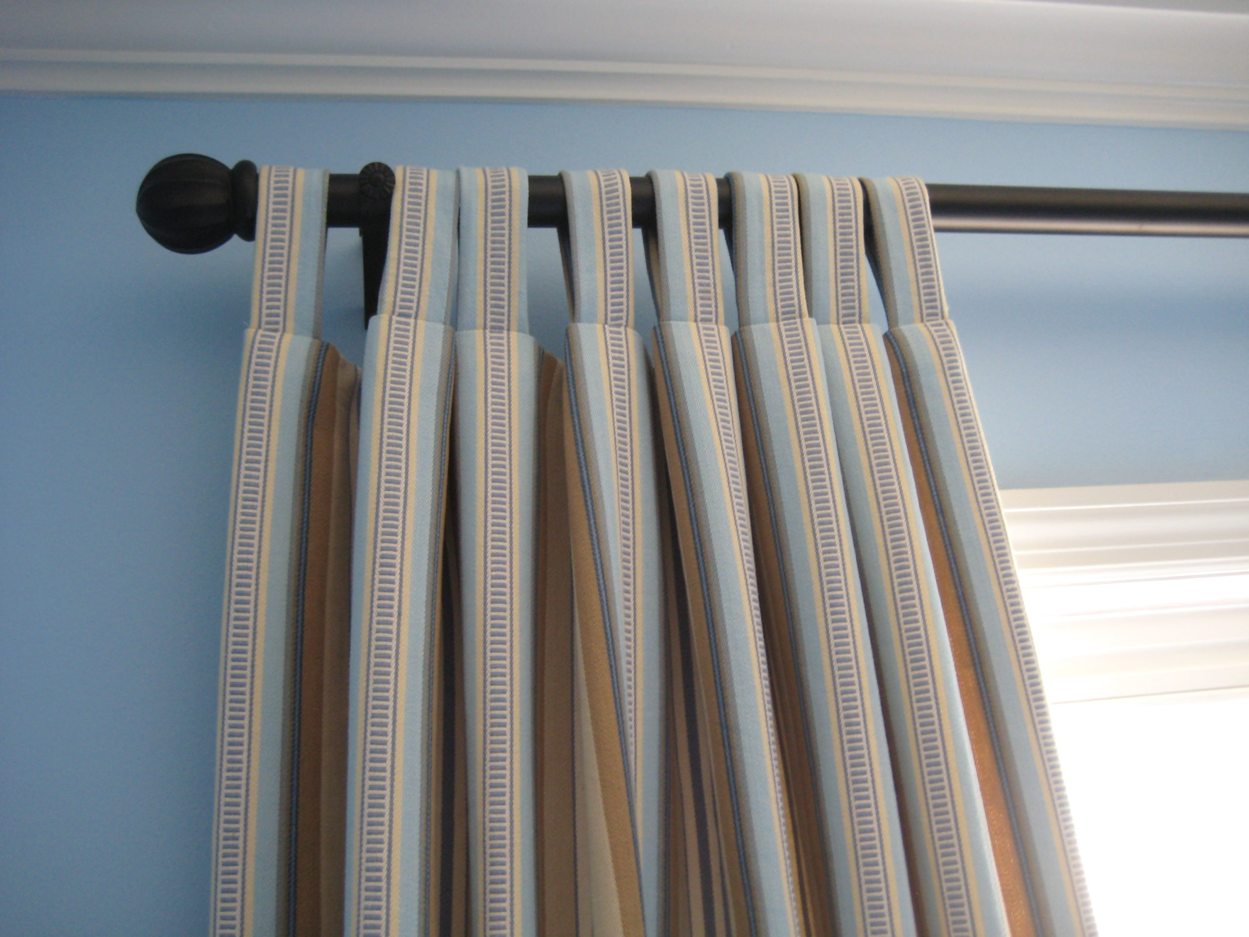 Energy Efficient Window Treatments, Striped Tab Top Curtains