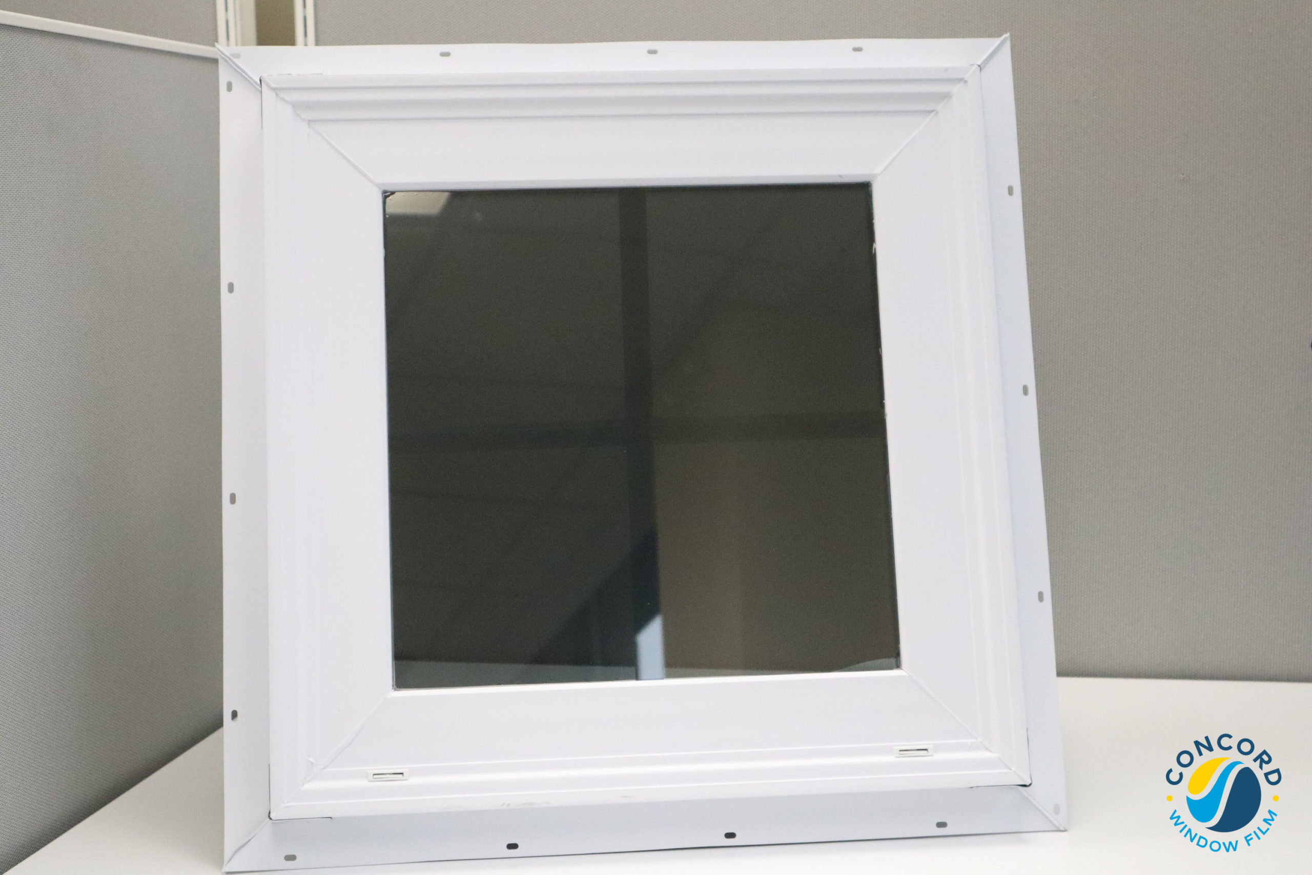 Small window with window film installed