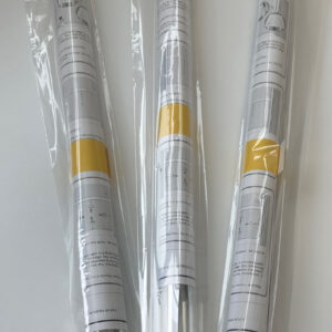 Three rolls of 4mil safety window film packaged up with instructions