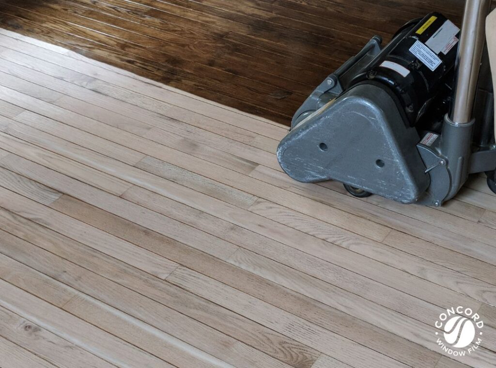 Photo of sanding a hardwood floor