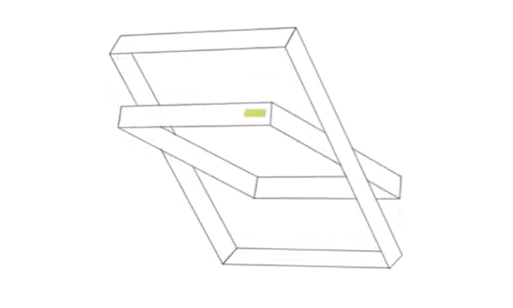 Drawing of an open skylight showing where the product ID can be found for a post on skylights and window film