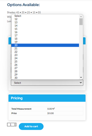 Screenshot of the lengths available on the Custom Kit option for ComforTech Ceramic Series WIndow Film for a post on how to buy window film