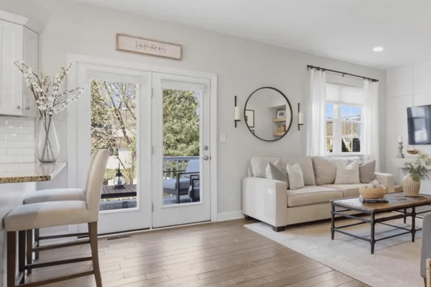 Photo of a sunny patio door in a home for a post entitled Patio Door Window Film Guide