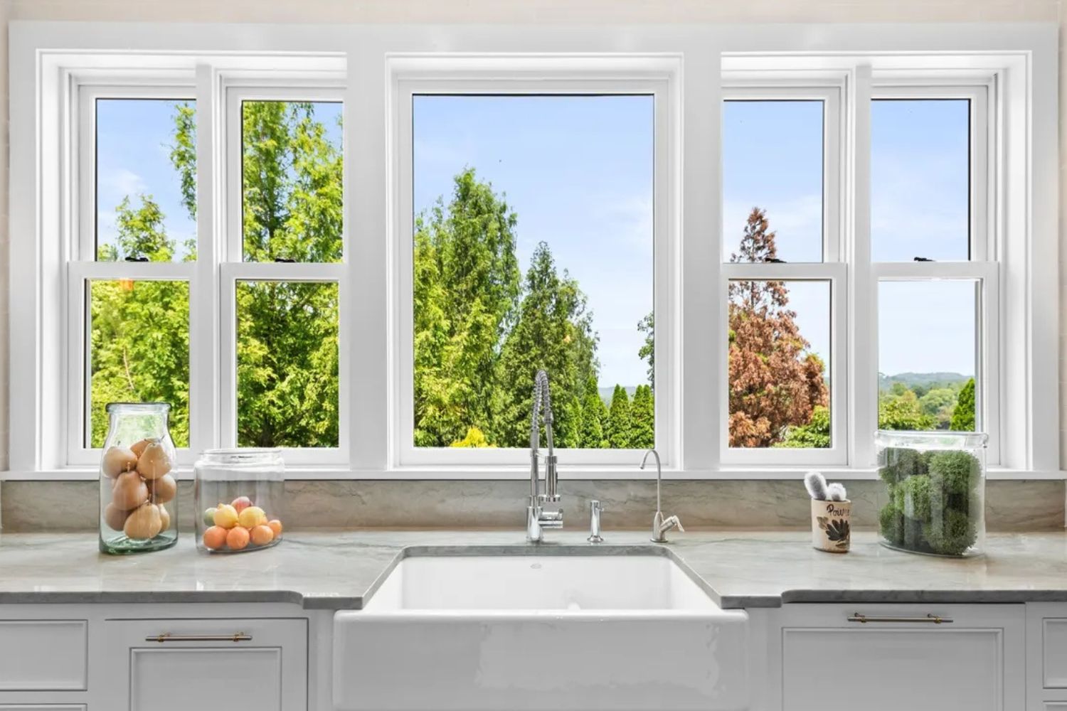 Beautiful kitchen windows for a blog post on solar heat gain