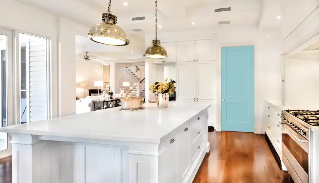 Photo Of An Aqua Two Panel Door For An Article Entitled 5 Easy Diy Home Improvement Projects