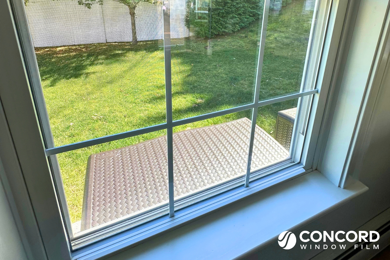 Photo of a double pane window for a blog post entitled double-pane safe window film